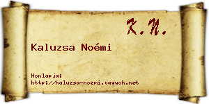 Kaluzsa Noémi névjegykártya